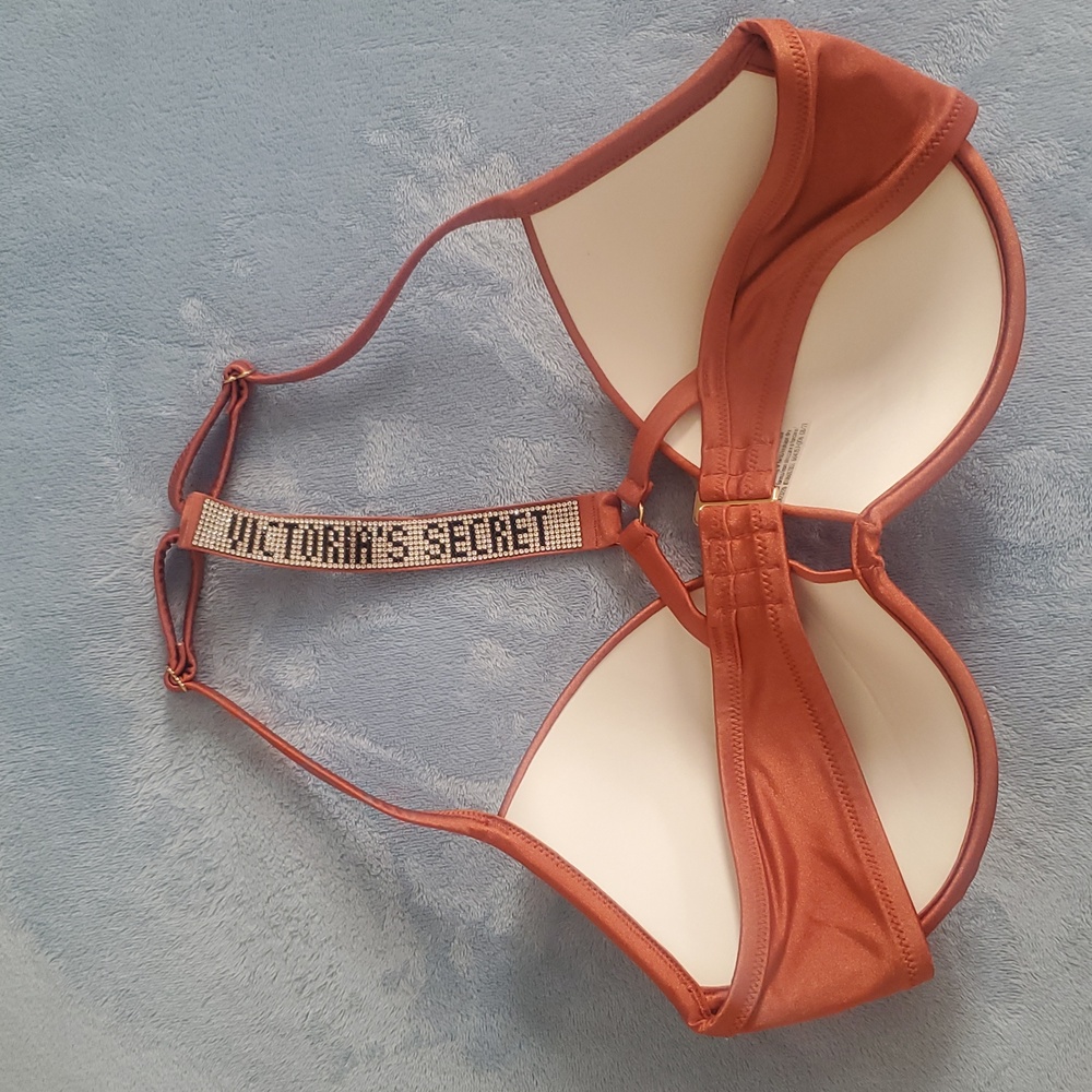 NWT Victoria's Secret Shine Strap Full Coverage Bra Push-Up Bikini Top Size 36D